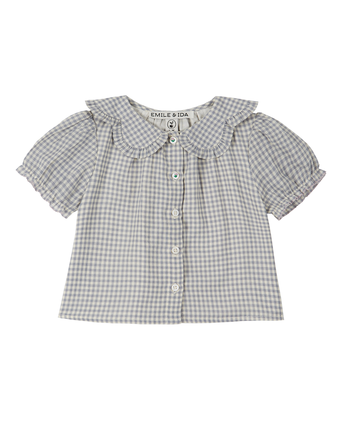 Blouse coton vichy bleu