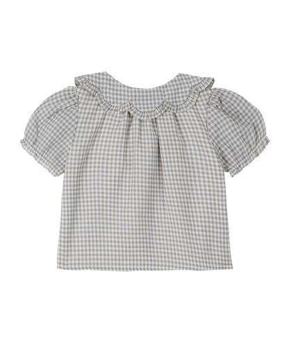 Blouse coton vichy bleu