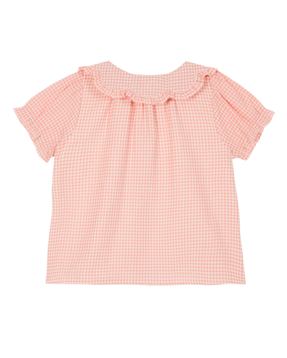 Blouse coton vichy rose