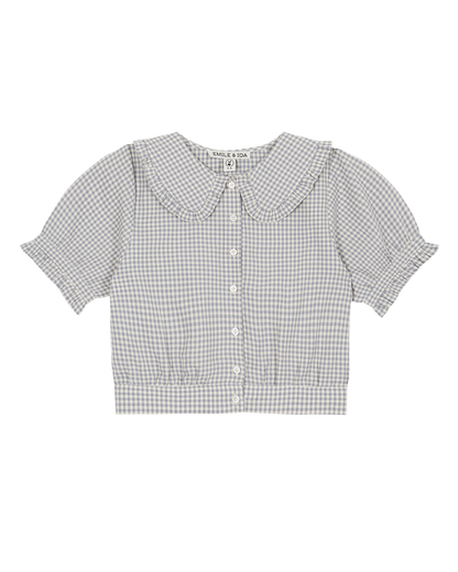 Blouse coton vichy bleu