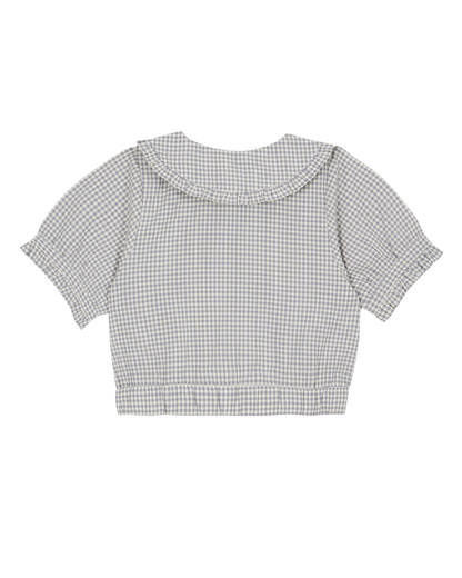 Blouse coton vichy bleu