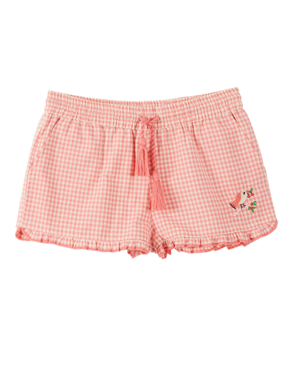 Short coton vichy rose