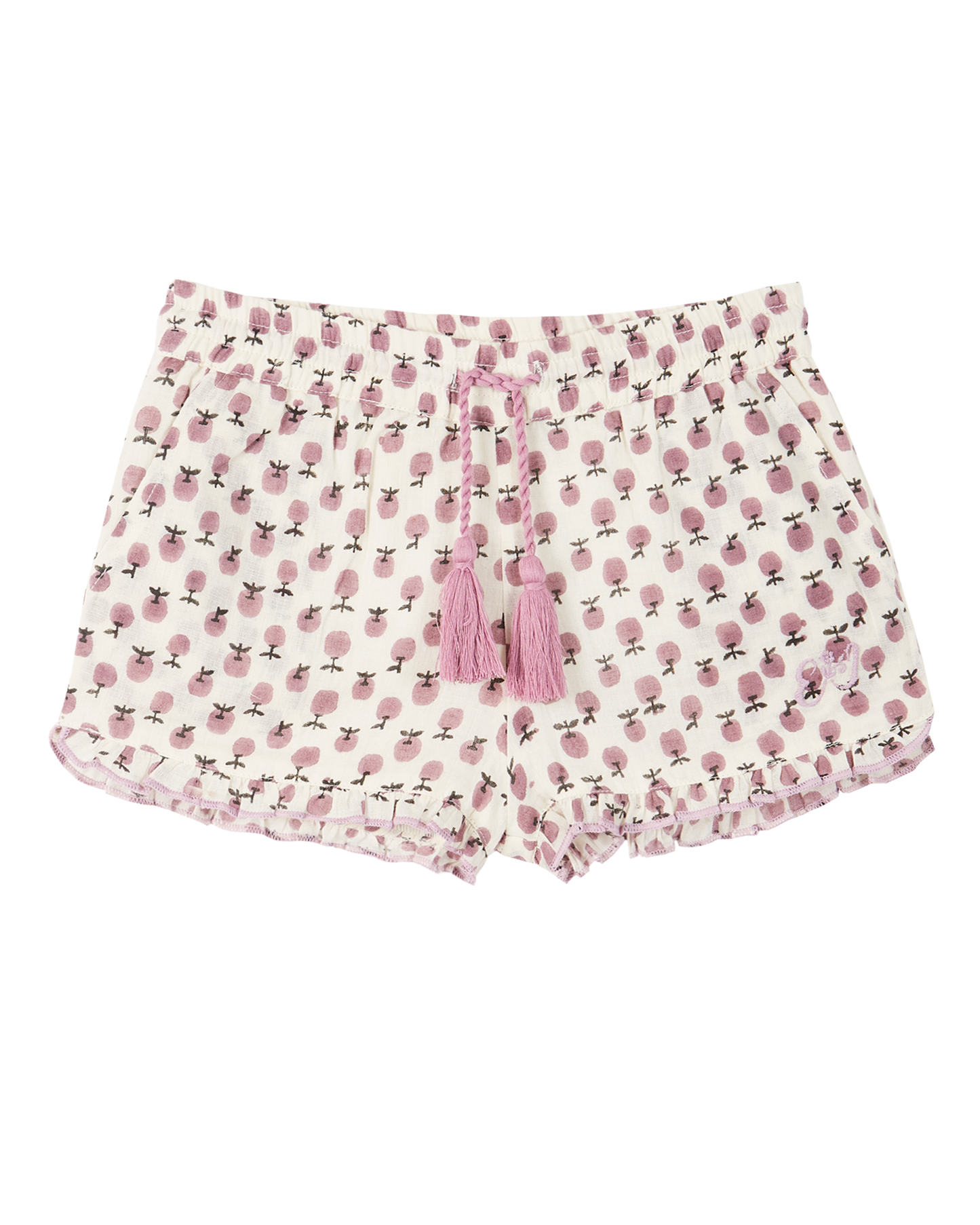 Short coton écru granny violet