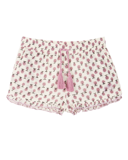 Short coton écru granny violet