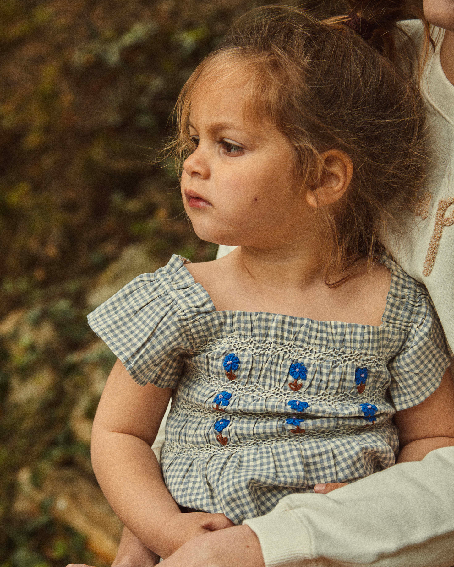 Top coton vichy bleu