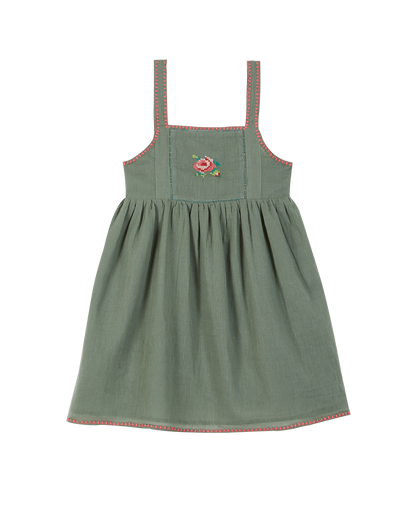 Robe à bretelles coton amande