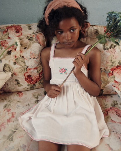 Robe à bretelles coton pétale