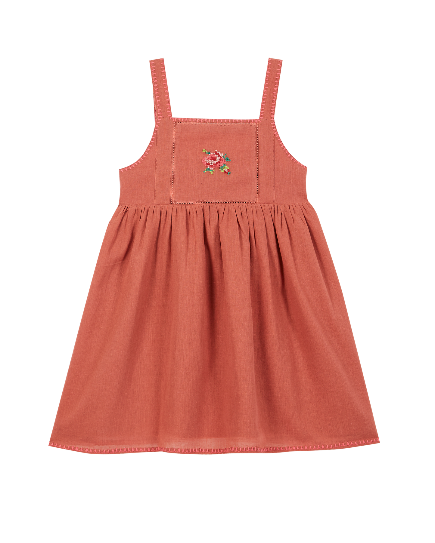 Robe à bretelles coton tuile