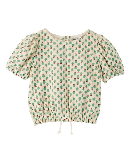 Tee-shirt éponge écru granny vert