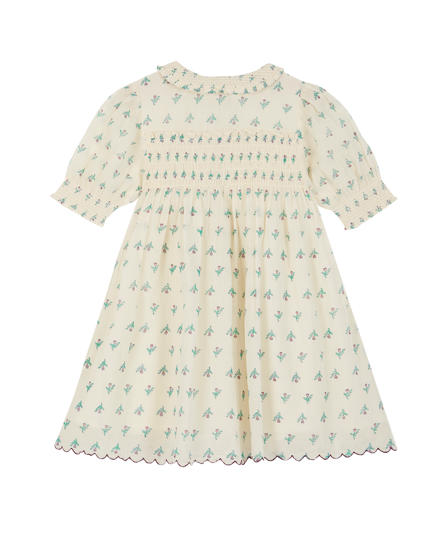 Robe coton écru jonquille violet