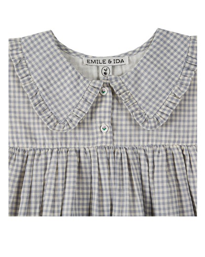 Robe coton vichy bleu