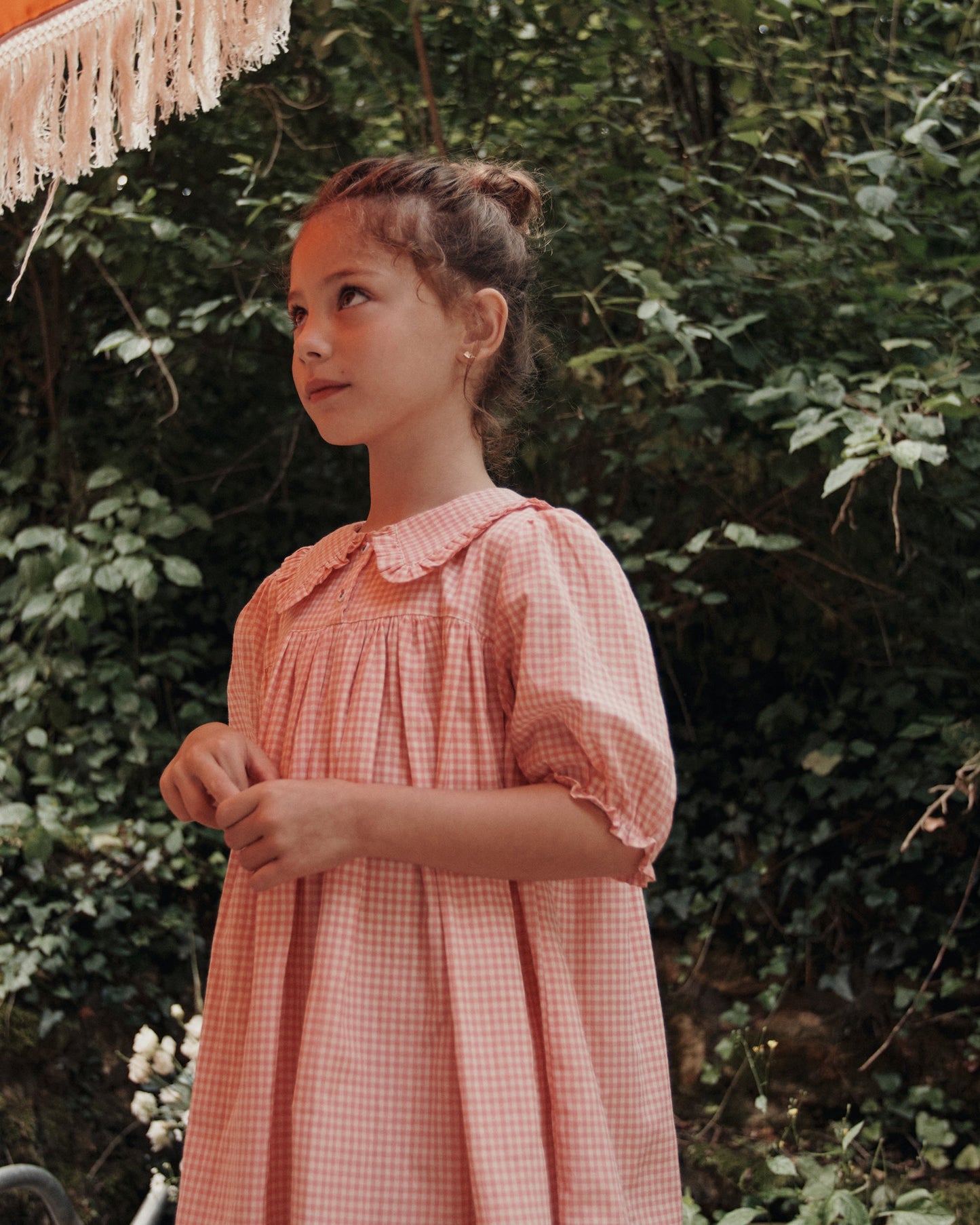 Robe coton vichy rose