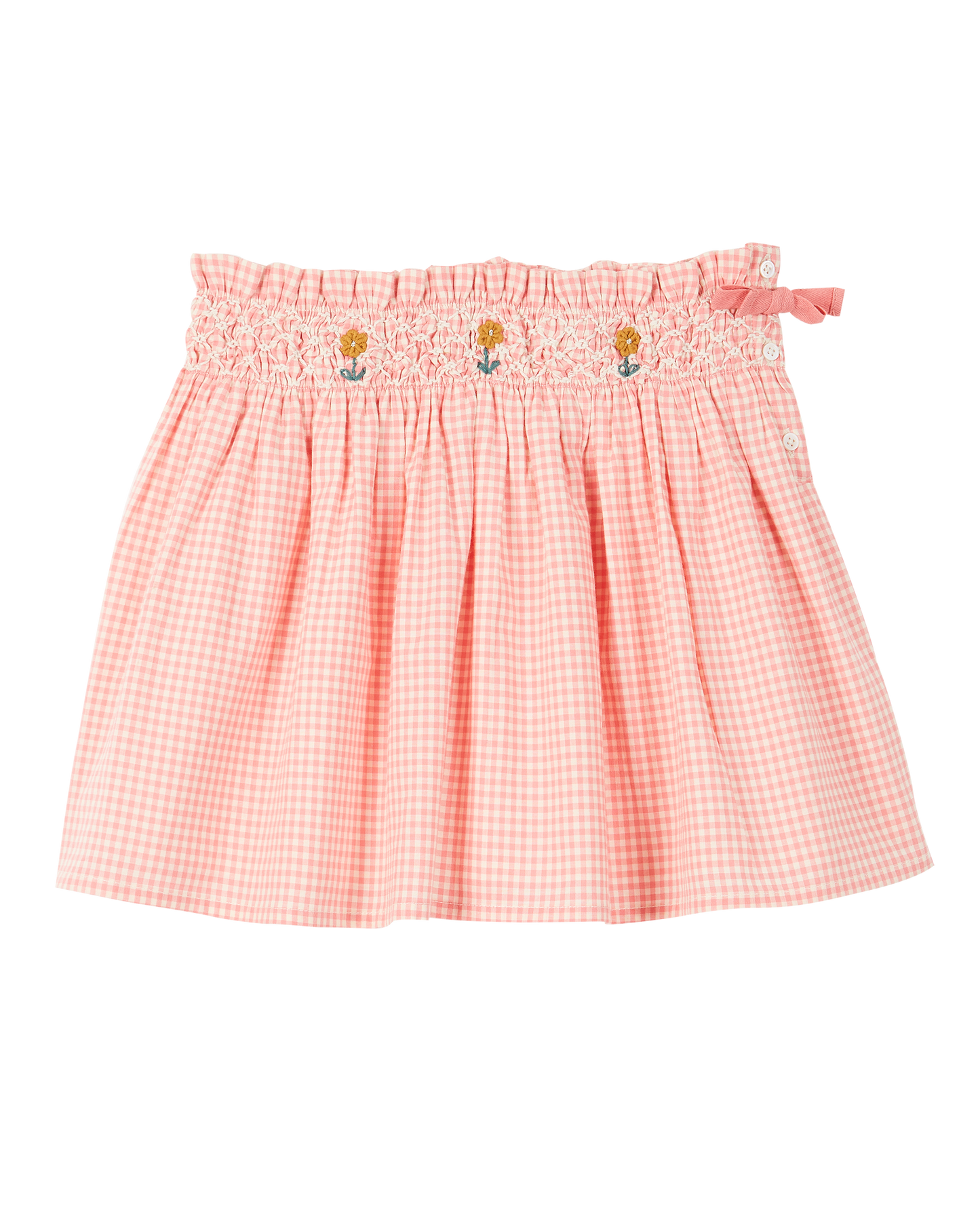 Jupe courte coton vichy rose