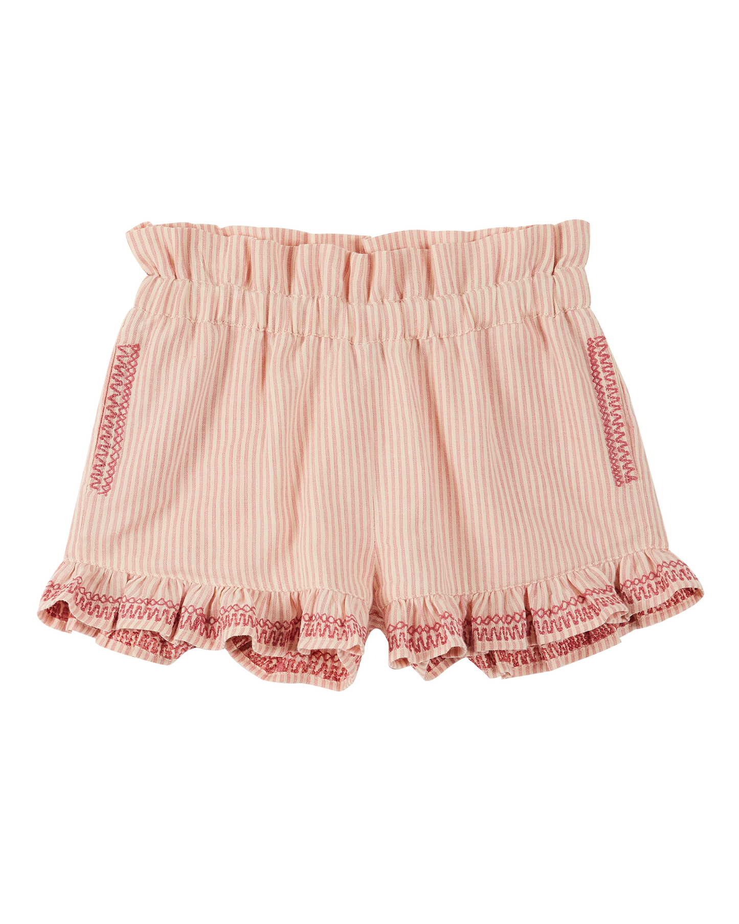 Short coton rayure rose