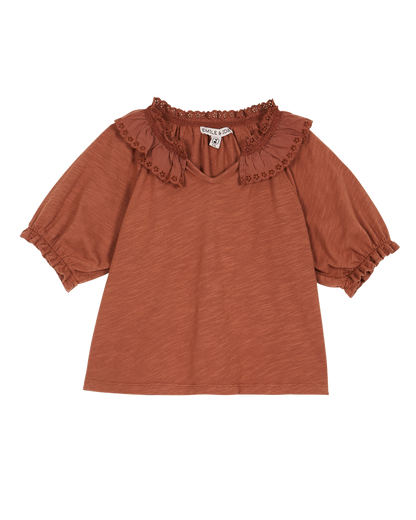 Blouse coton bio brun