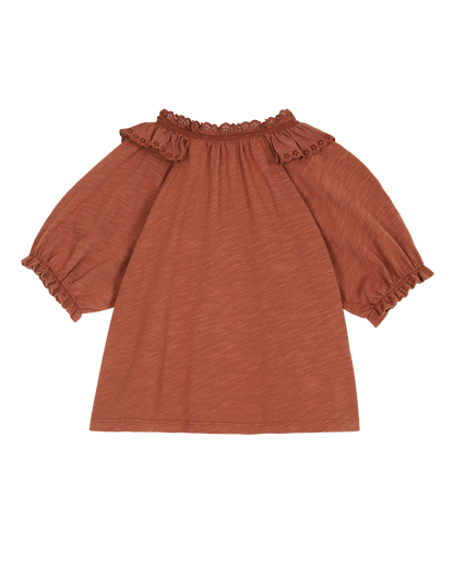 Blouse coton bio brun