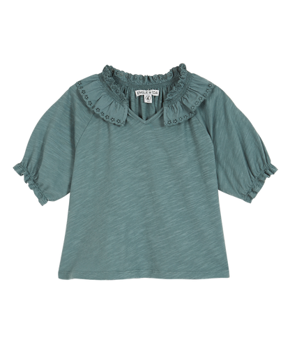 Blouse coton bio épinard