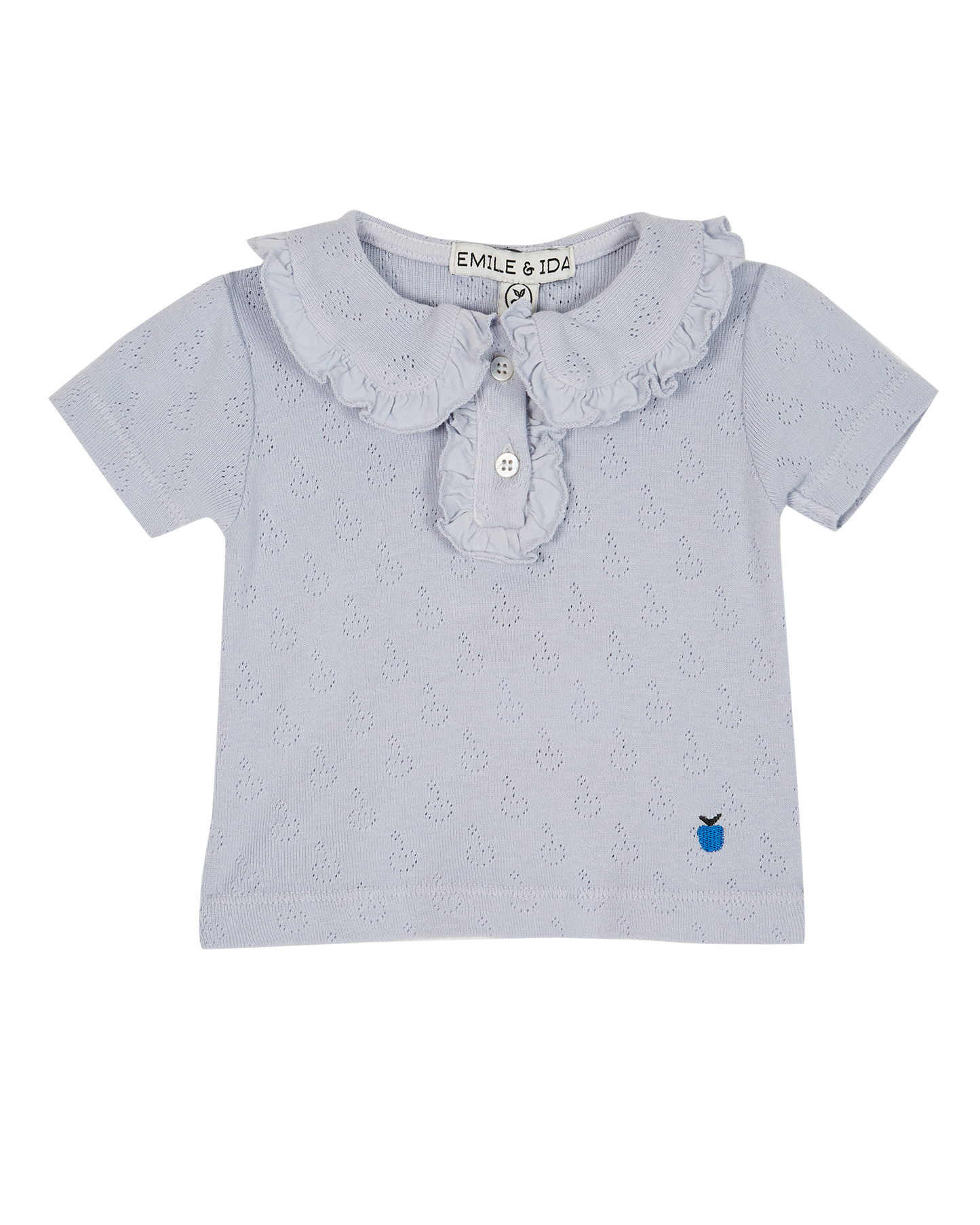 Polo coton modal ajouré brume