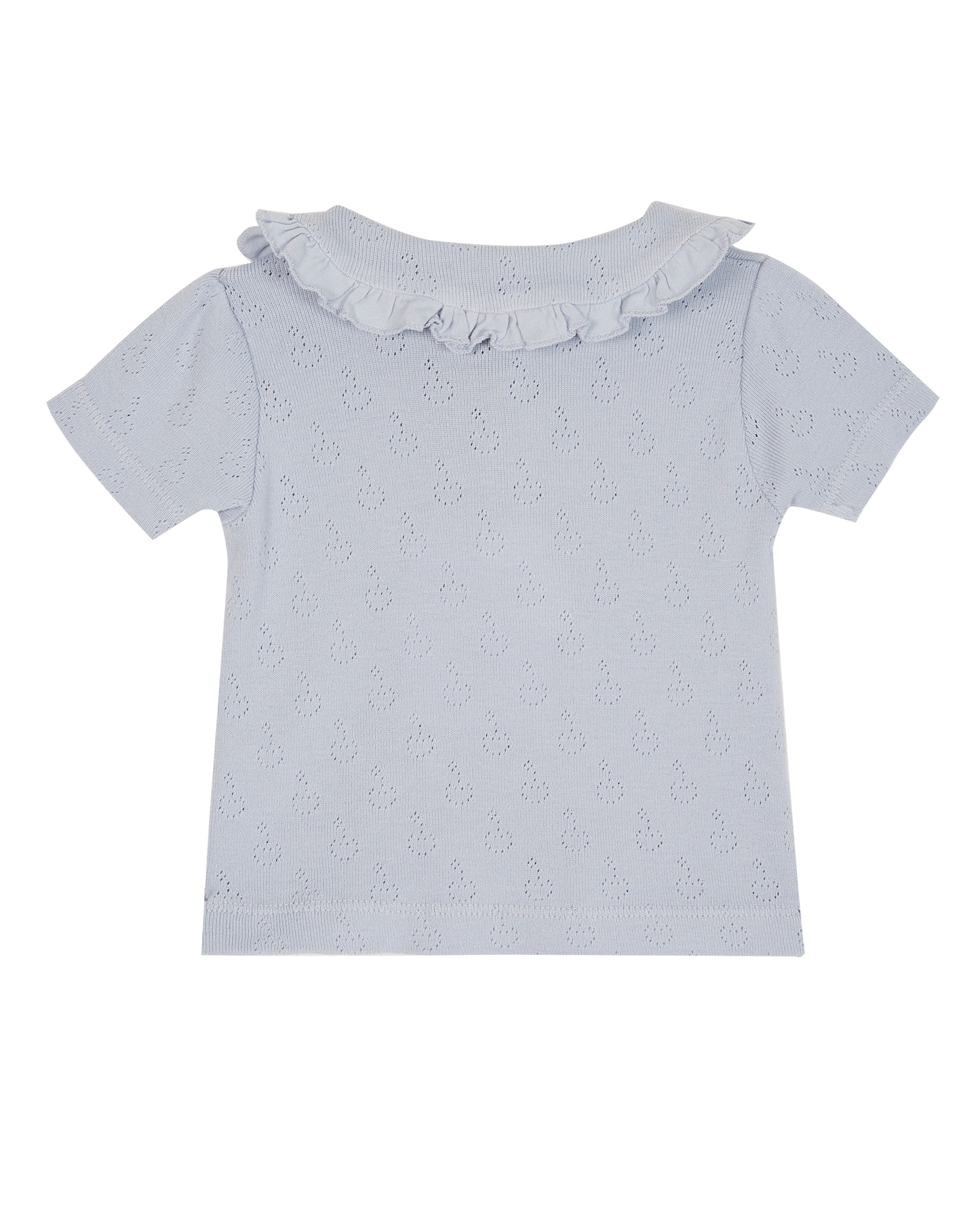 Polo coton modal ajouré brume