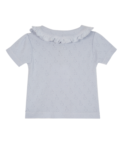 Polo coton modal ajouré brume