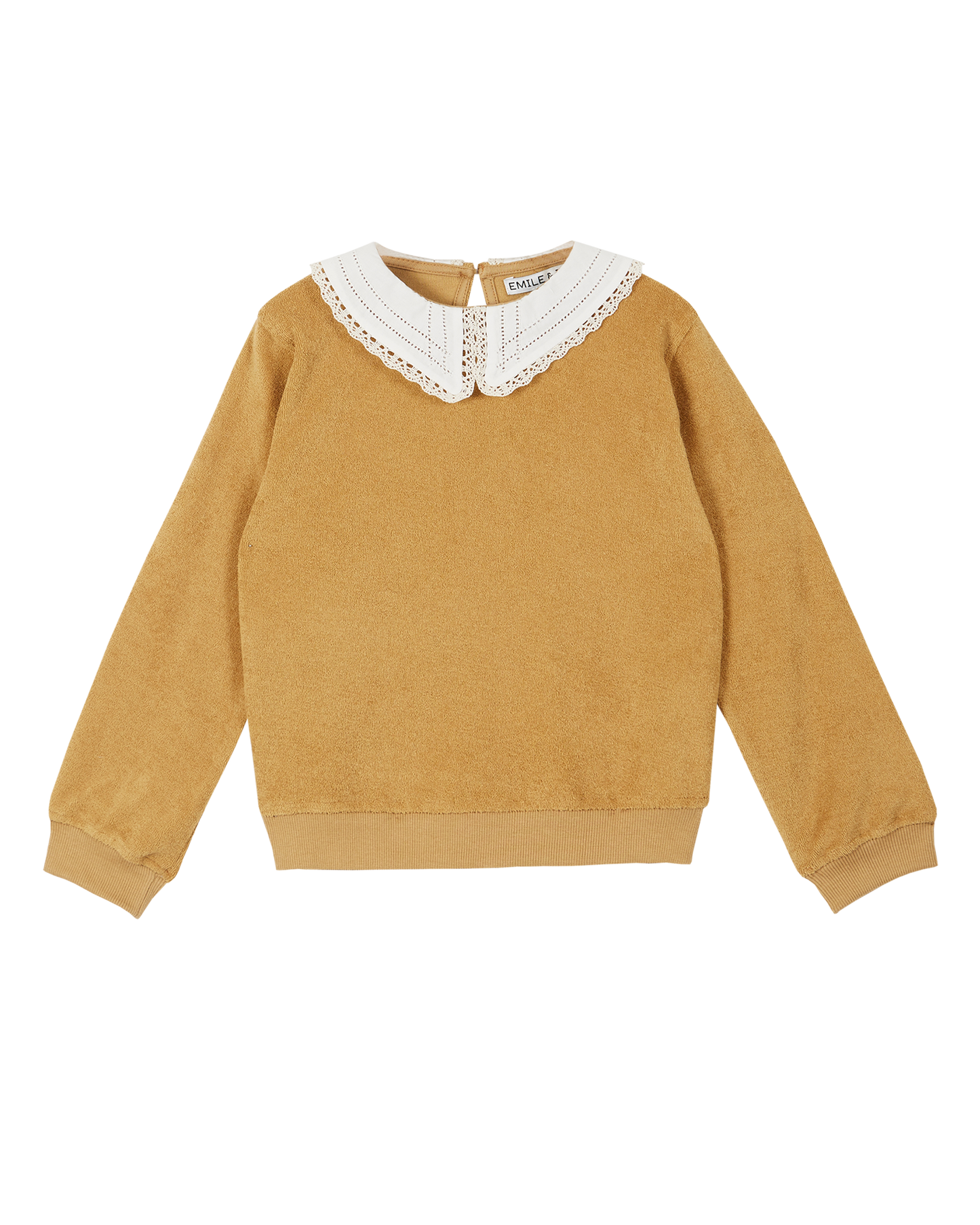 Sweatshirt en éponge bio moutarde