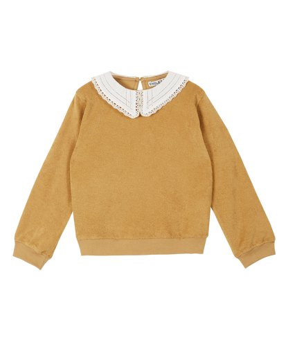 Sweatshirt en éponge bio moutarde