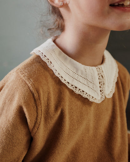 Sweatshirt en éponge bio moutarde