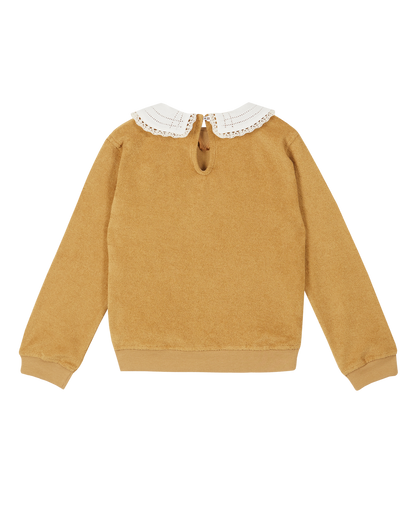 Sweatshirt en éponge bio moutarde