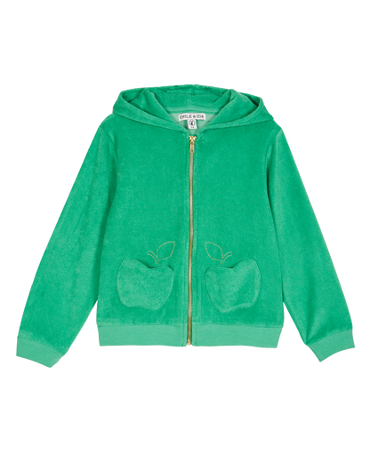 Sweatshirt zippé à capuche éponge garden
