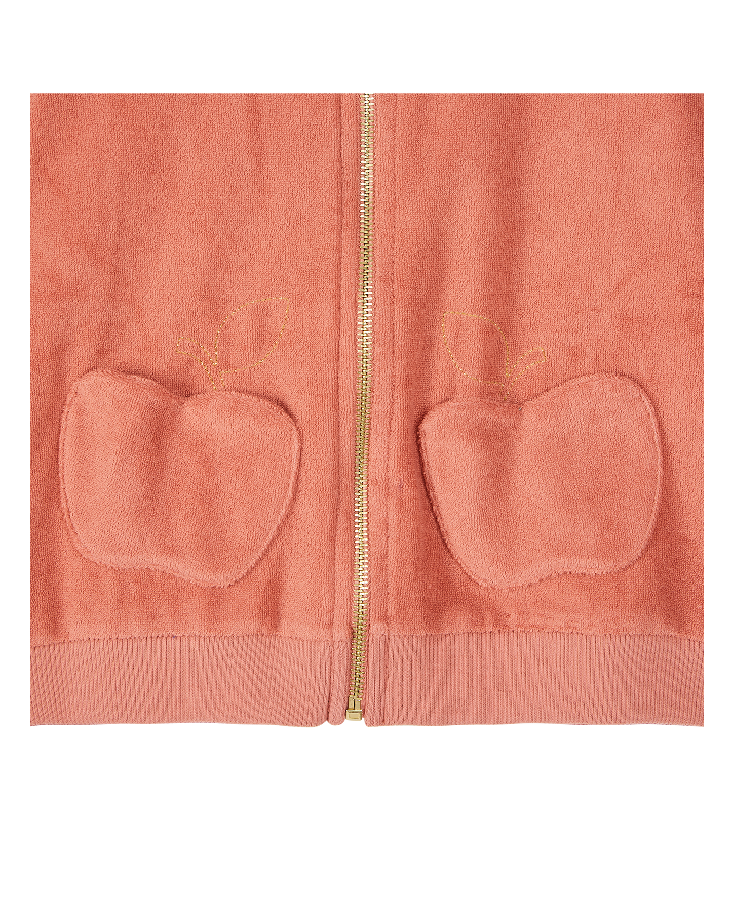 Sweatshirt zippé à capuche éponge tuile