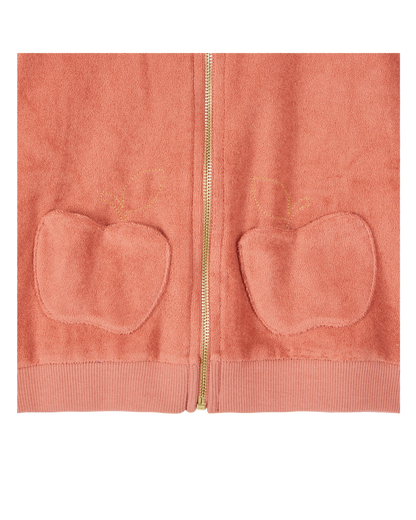 Sweatshirt zippé à capuche éponge tuile