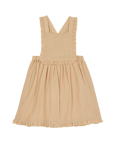 Robe salopette coton pois vert