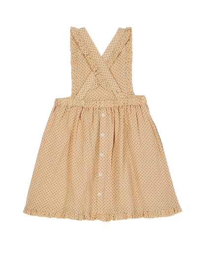 Robe salopette coton pois vert