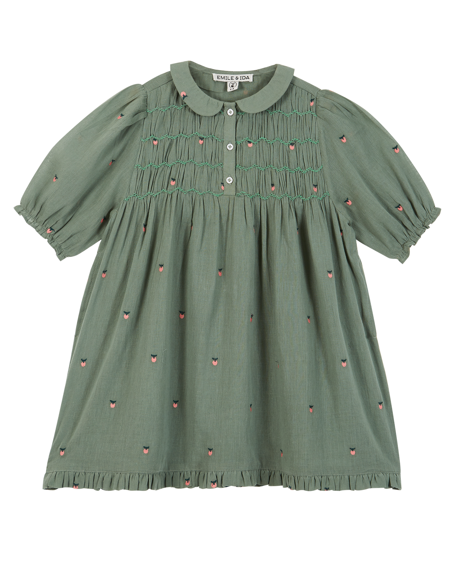 Robe smockée coton amande pommette