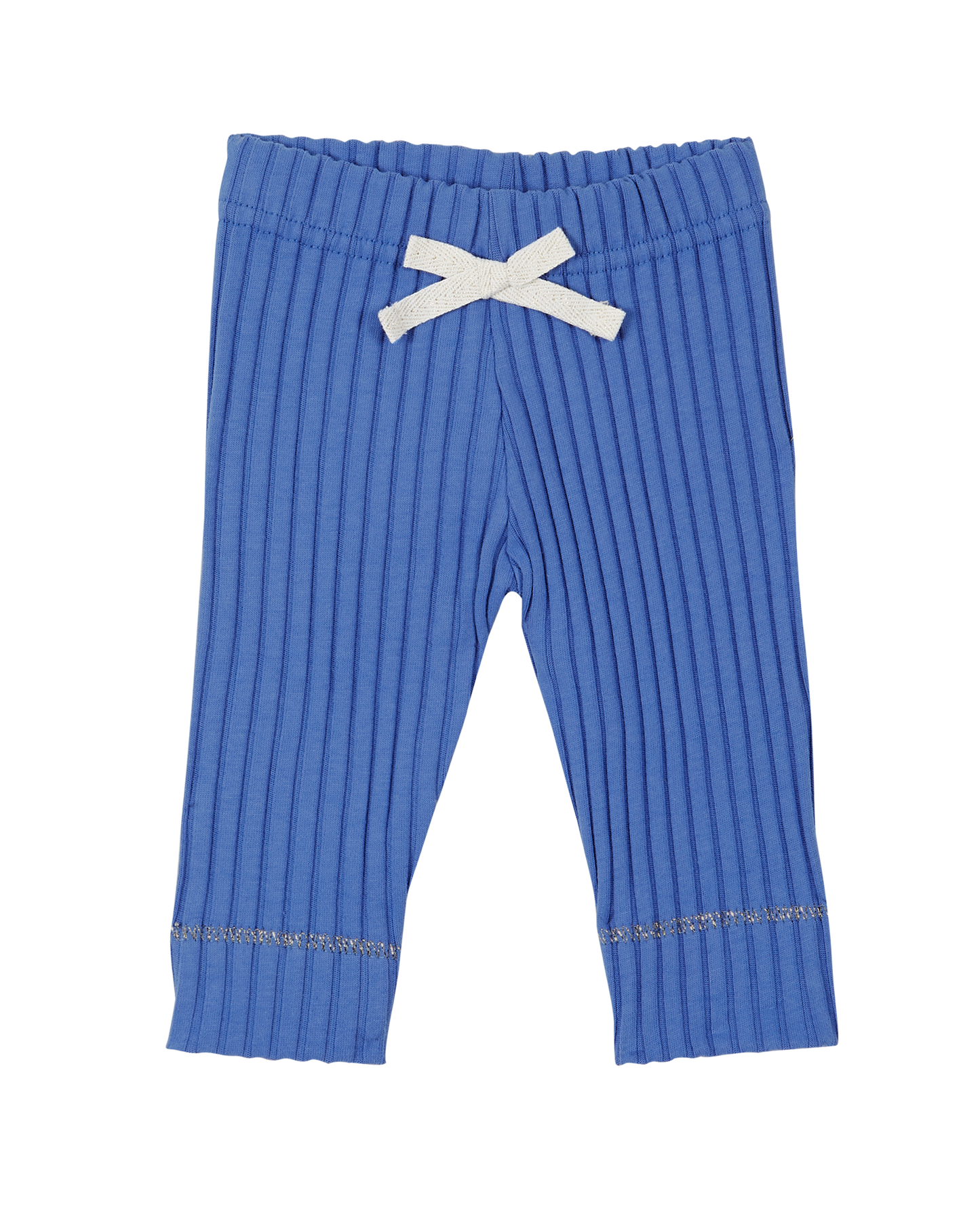 Legging coton côtelé céleste