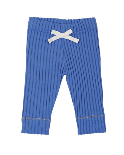 Legging coton côtelé céleste