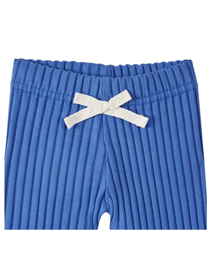Legging coton côtelé céleste