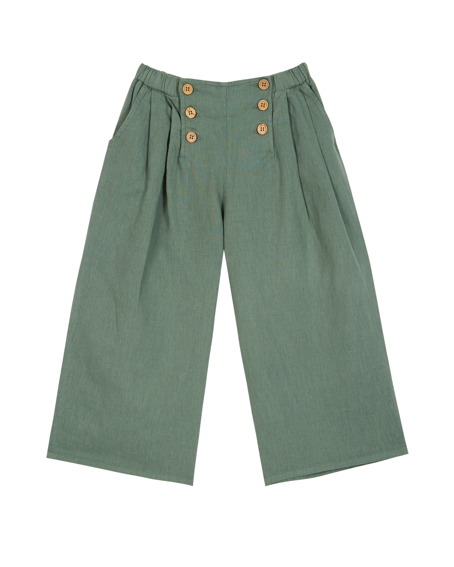 Pantalon coton et lin amande