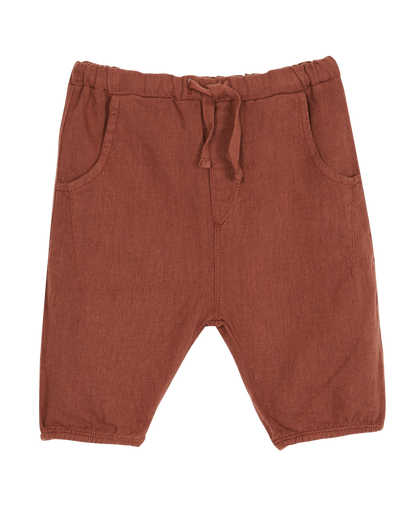pantalon lin et coton chocolat