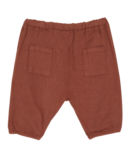 pantalon lin et coton chocolat