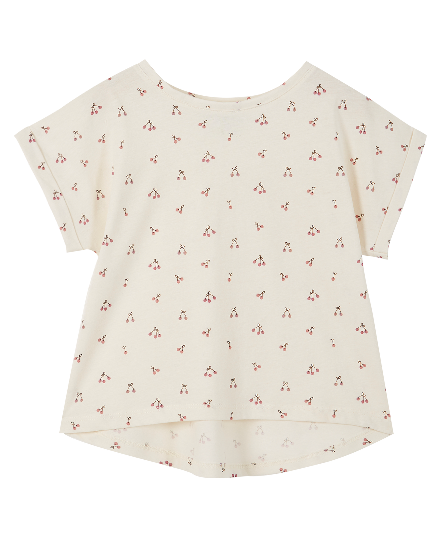 Tee-shirt coton bio écru griotte violet