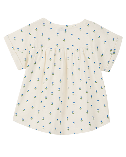 Tee-shirt coton bio tulipe écru