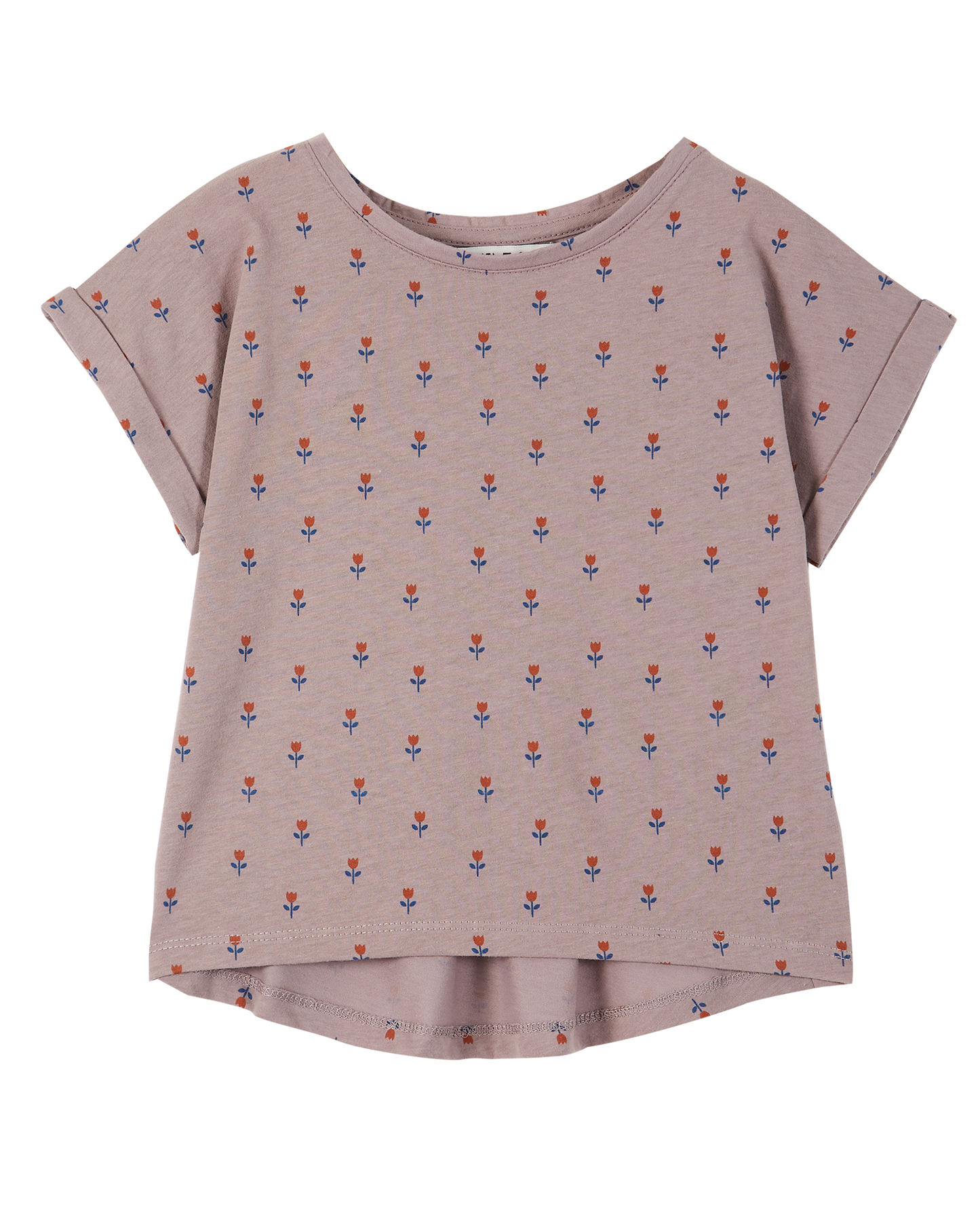 Tee-shirt coton bio tulipe mauve