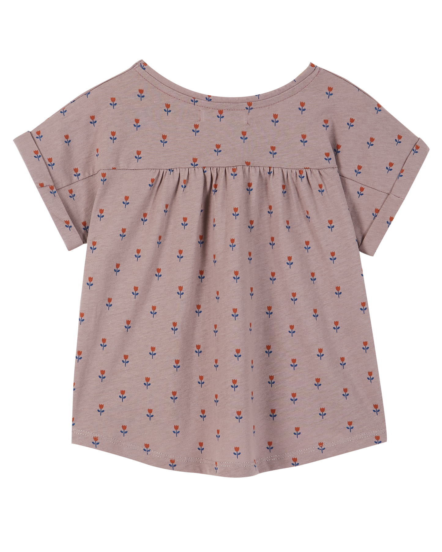 Tee-shirt coton bio tulipe mauve