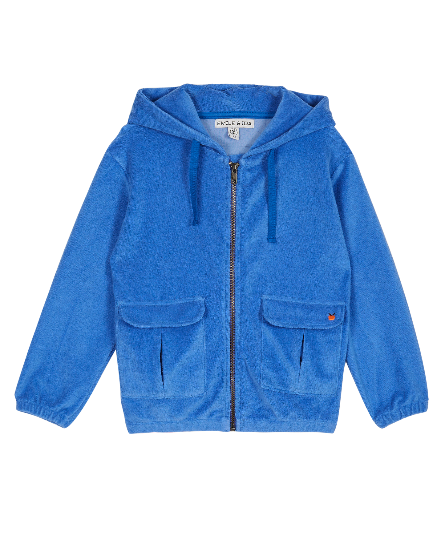 Sweatshirt zippé à capuche éponge céleste