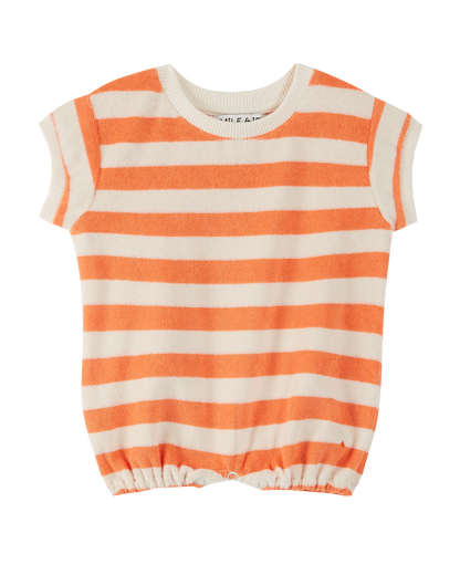 Combicourt éponge rayé orange et blanc