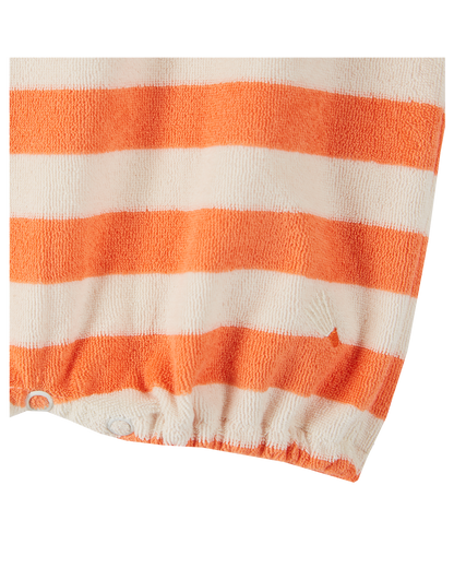 Combicourt éponge rayé orange et blanc
