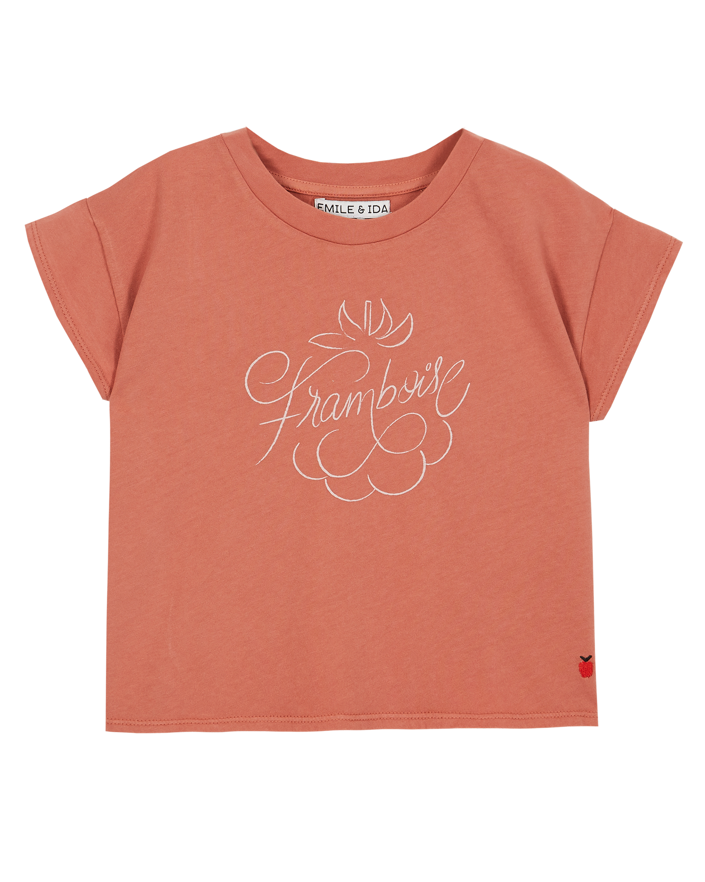 Tee-shirt coton bio tuile framboise