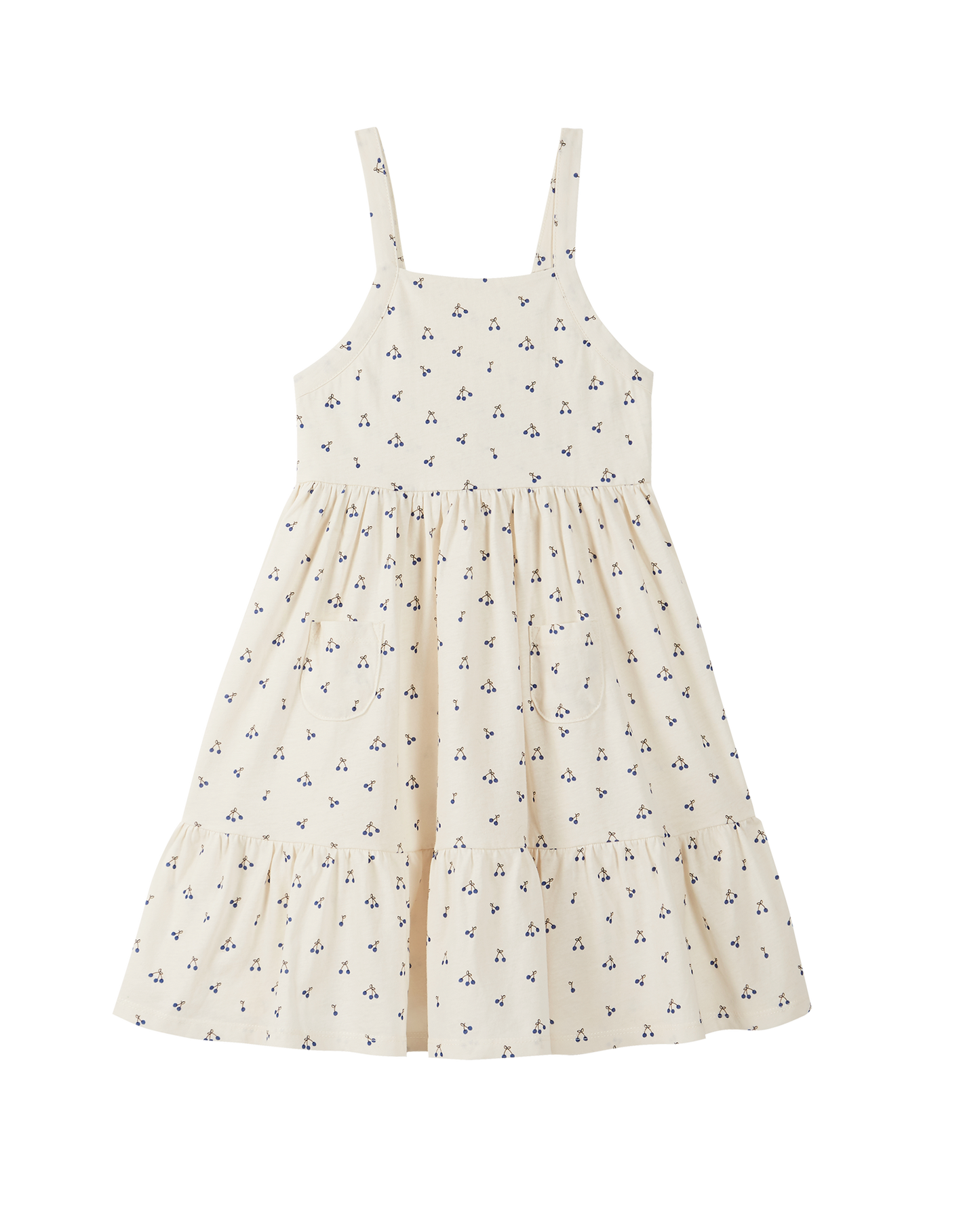 Robe coton bio écru griotte bleu