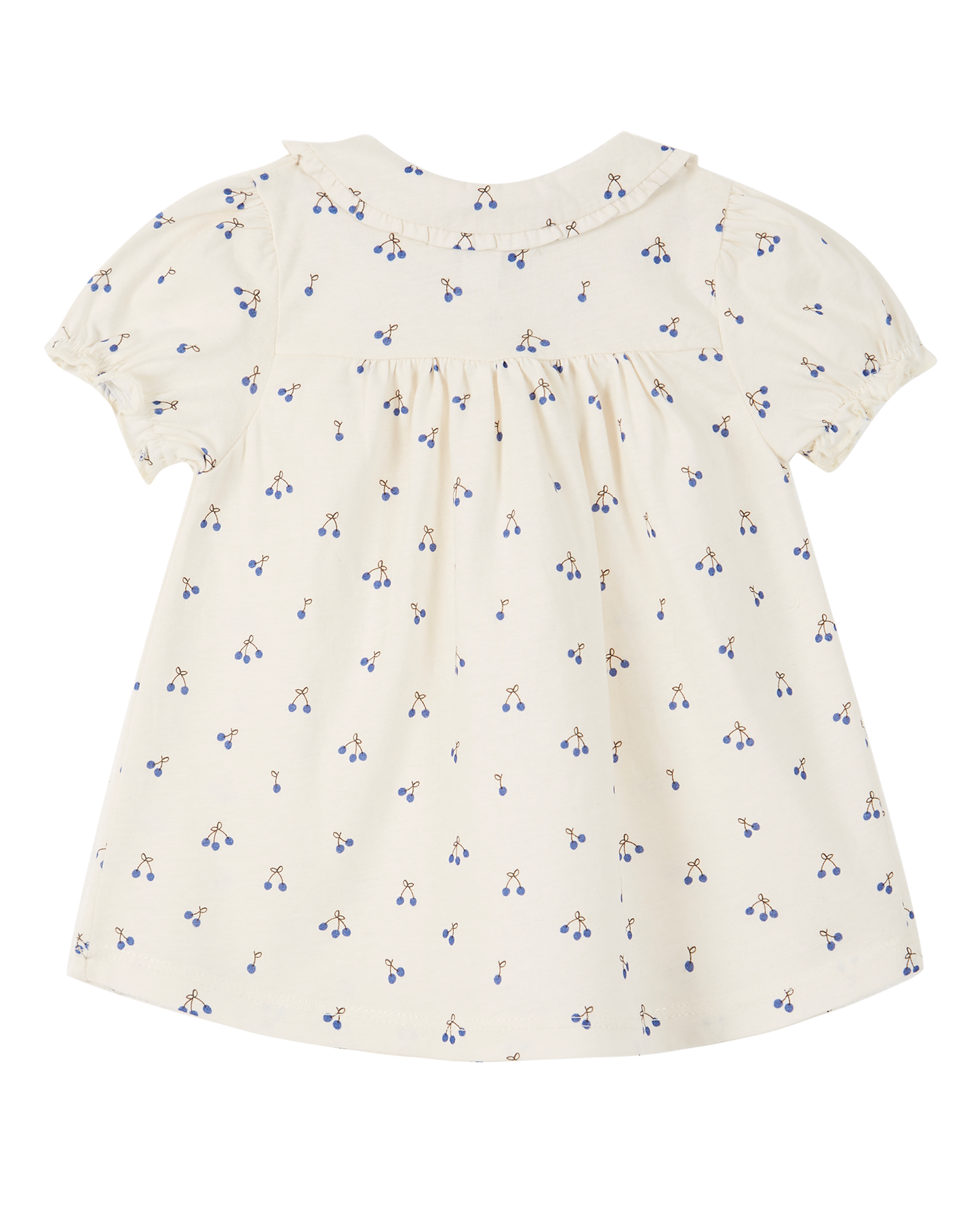 Robe coton bio écru griotte bleu